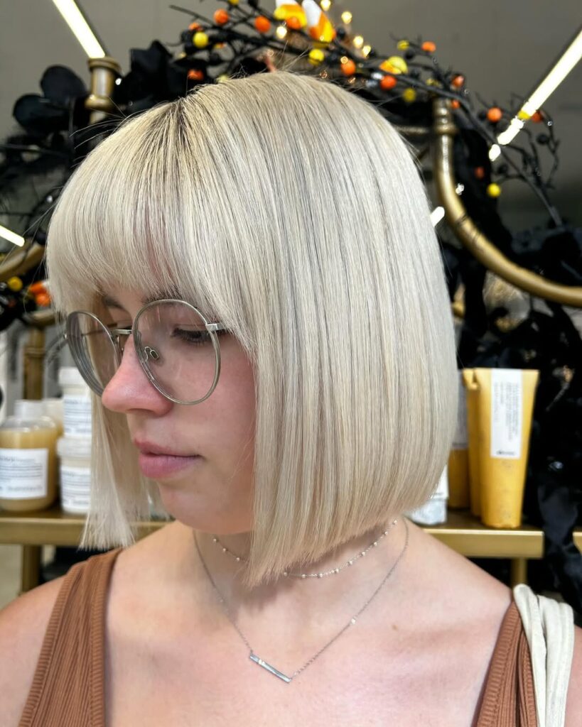 The Blunt Bob with Straight Bangs