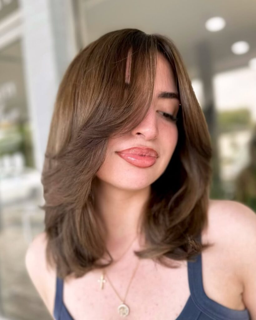 Messy Choppy Lob with Face-Framing Layers