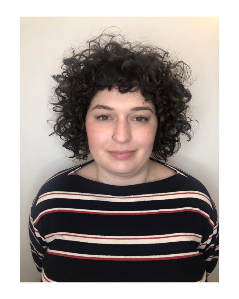 Curly Bob with Baby Bangs